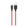 Дата-кабель Hoco X21 Plus USB-MicroUSB (высокопрочный / силикон) 2 м, красный с черным