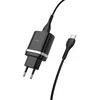 Сетевое зарядное устройство (СЗУ) Hoco C12Q QC 3.0 (USB) + кабель Type-C, 3 А, черный