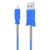Дата-кабель Hoco X24 Pisces USB-Lightning (с пружиной) 1 м, синий