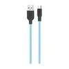 Дата-кабель Hoco X21 Plus USB-MicroUSB (высокопрочный / силикон) 1 м, черный с синим