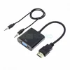 Переходник (адаптер) HDMI-VGA/3.5 мм, 0.3 м, черный