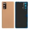 Задняя крышка для Samsung S20 FE/ SM-G780 (со стеклом камеры) (LOGO) (оранжевый)