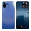 Задняя крышка для Xiaomi Mi 11 Lite/ Mi 11 Lite NE 5G (со стеклом камеры) (LOGO) (голубой)