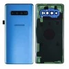 Задняя крышка для Samsung S10 Plus/ SM-G975 (со стеклом камеры) (LOGO) (синий)