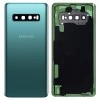 Задняя крышка для Samsung S10 Plus/ SM-G975 (со стеклом камеры) (LOGO) (зеленый)