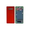 Задняя крышка для Samsung S10/ SM-G973 (со стеклом камеры) (LOGO) (красный)