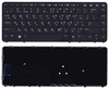Клавиатура для HP EliteBook 840 G1 G2 черная c рамкой без указаеля и без подсветки