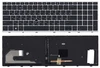 Клавиатура для HP EliteBook 850 G5 755 G3 черная с серой рамкой и подсветкой