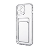 Чехол силиконовый с визитницей iPhone 13 Pro прозрачный
