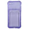 Чехол силиконовый с кармашком iPhone 7/ 8/ SE 2 прозрачный, сиреневый