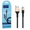 USB кабель Lightning HOCO X26 Xpress (100см. 2.0A), черно-золотистый