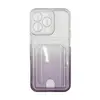 Чехол силиконовый с визитницей iPhone 13 Pro, прозрачный черный (01)