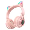Беспроводные внешние наушники BOROFONE BO18 Cat ear BT headset, розовые