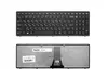 Клавиатура для ноутбука Lenovo Z710 черная с серебристой рамкой + подсветка