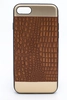 Чехол силиконовый с кожаной вставкой SV026 iPhone 7/ 8/ SE 2, коричневый