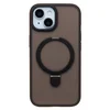 Чехол силиконовый MagSafe iPhone 15, с кольцом подставкой, черный