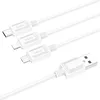 USB кабель HOCO X74 Multi 3 в 1 (Micro - Lightning - Type-C) (100см. 2.0A), белый