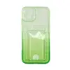 Чехол силиконовый с визитницей iPhone 13, темно-зеленый (01)