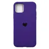 Чехол силиконовый гладкий Soft Touch iPhone 11 Pro, фиолетовый (логотип "Сердце")