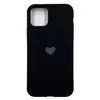 Чехол силиконовый гладкий Soft Touch iPhone 11 Pro, черный (логотип "Сердце")