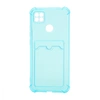 Чехол силиконовый противоударный с визитницей Xiaomi Redmi 9C/ Redmi 10A прозрачный, голубой