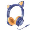 Проводные наушники полноразмерные Hoco Cat W36  (midnight blue)