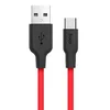 Кабель USB - Type-C Hoco X21 Silicone  100см 3A  (black/red)