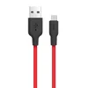 Кабель USB - micro USB Hoco X21 Silicone  100см 2A  (black/red)
