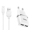 Адаптер Сетевой с кабелем Hoco C12 2USB 2,4A/10W (USB/Micro USB) (white)