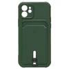 Чехол-накладка - SC304 с картхолдером для "Apple iPhone 12" (dark green)