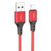 Кабель USB - Apple lightning Hoco X86 Spear  100см 2,4A  (red)