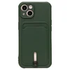 Чехол-накладка - SC304 с картхолдером для "Apple iPhone 13" (dark green) (208475)