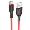 Кабель USB - Type-C Borofone BX63  100см 3A  (black/red)