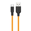 Кабель USB - Type-C Hoco X21 Plus (silicone)  100см 3A  (orange/black)