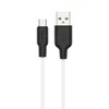 Кабель USB - micro USB Hoco X21 Plus (silicone)  100см 2,4A  (white/black)