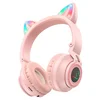 Bluetooth-наушники полноразмерные Borofone BO18 cat ear (повр. уп.) (pink)