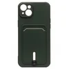 Чехол-накладка - SC304 с картхолдером для "Apple iPhone 14 Plus" (dark green)