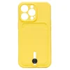 Чехол-накладка - SC304 с картхолдером для "Apple iPhone 14 Pro" (yellow)