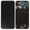 Дисплей с тачскрином для Samsung A20 (A205F) в рамке черный incell