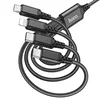 Кабель 4 в 1 USB Type-C*2/ Lightning/ Micro USB HOCO X76 (1м) черный
