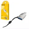 Адаптер OTG USB - MicroUSB Hoco UA10 Серебро