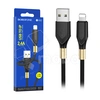 Кабель USB - Lightning Borofone BX92 (2.4A, оплетка ткань) Черный