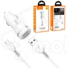 Автомобильное зарядное устройство USB Hoco Z27 (12W, 2 порта, кабель MicroUSB) Белый