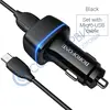 Автомобильная зарядка (АЗУ) Borofone BZ14 Max (2 USB) ambient light + кабель micro USB черный