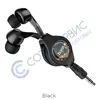 Наушники Hoco M68 Easy clip telescopic с микрофоном черный (рулетка)