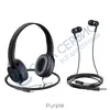 Наушники накладные Hoco W24 Enlighten headphones with mic set черно/фиолетовый