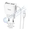 Сетевая зарядка (СЗУ) Hoco C59A Mega joy (2 USB) 2400mAh + кабель LIGHТNING белый