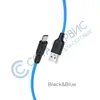 Кабель USB Micro-USB Hoco X21 Plus Silicone (1м) (черно-голубой) 