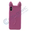 Чехол Koko Cat ушки для Apple iPhone X/XS (накладка/силикон) фиолетовый