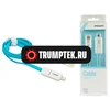 Кабель USB - 2 в 1 для [iPhone + MicroUSB] Pisen AL04 (плоский, 800 мм.) Синий